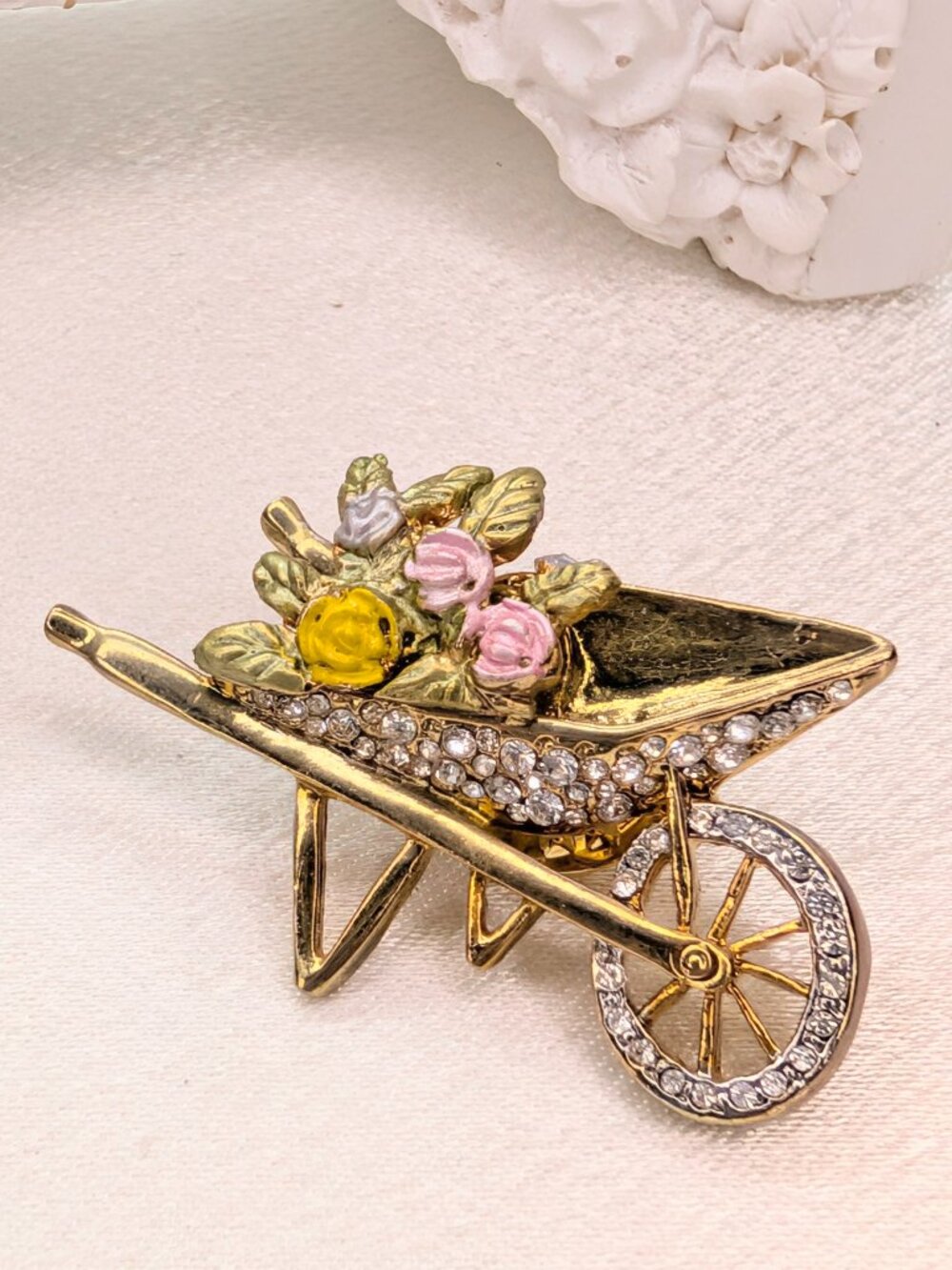 NEW Wheelbarrow with Flowers Put 'Em Pin